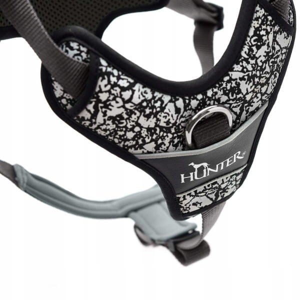 Szelki dla psa, HUNTER DIVO, Czarne, Guard, Bezuciskowe, Odblask, S